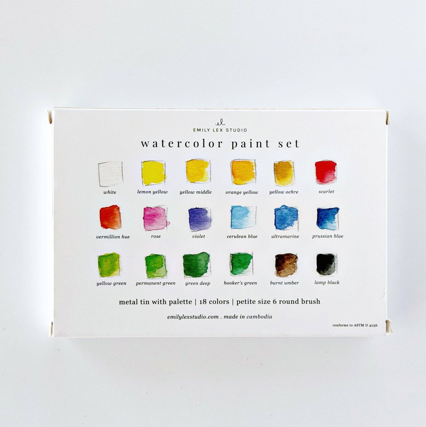 The Porch Watercolor paint set 18 colors with brush