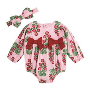 The Porch Mud Pie Christmas Block Print Bubble and Headband Set