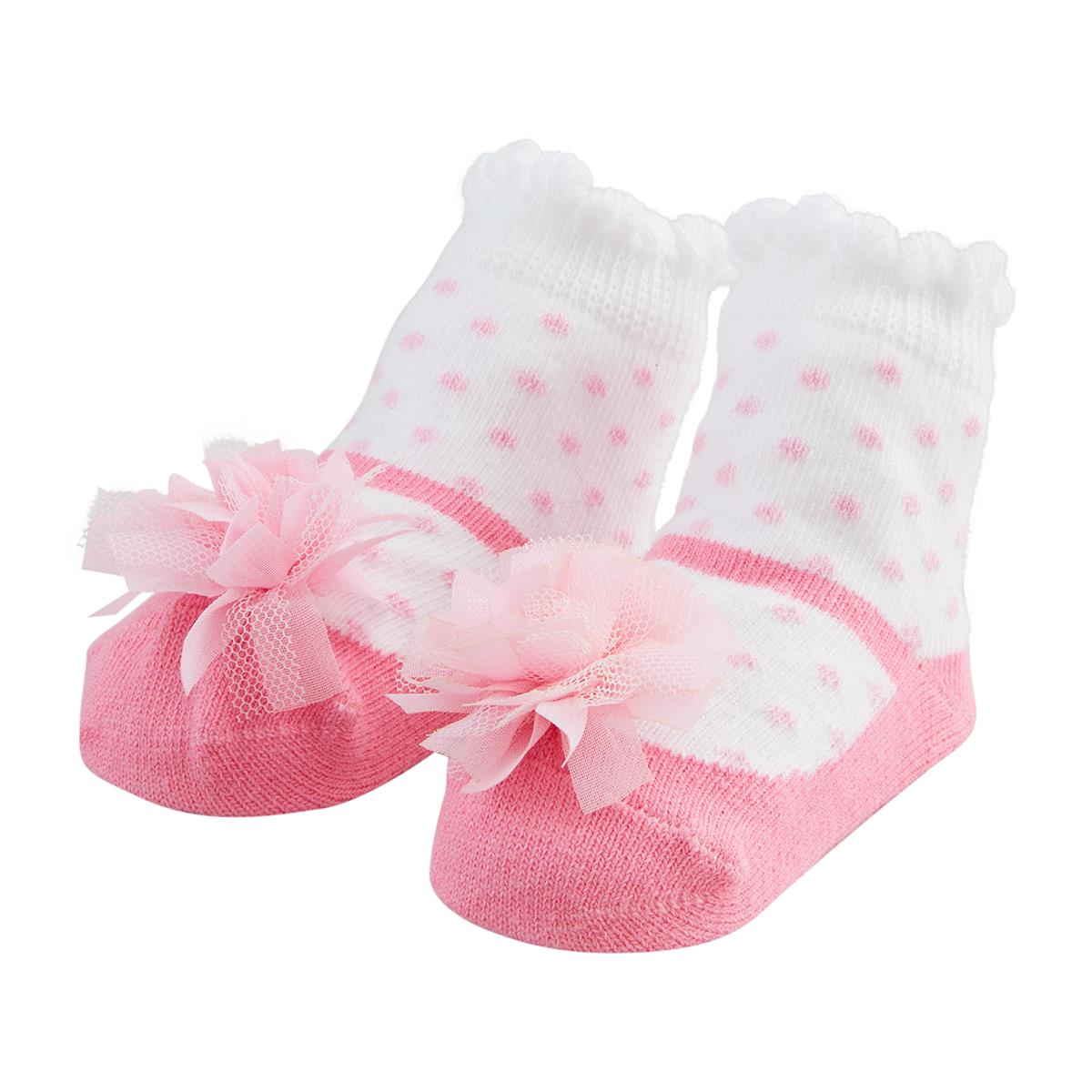 The Porch Mud Pie Pink Puff Mary Jane Socks