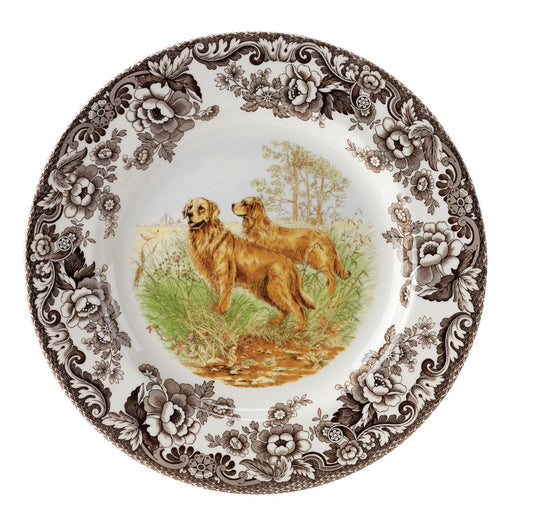 Spode Woodland Dinner Plate 10.5 Inch, Golden Retriever