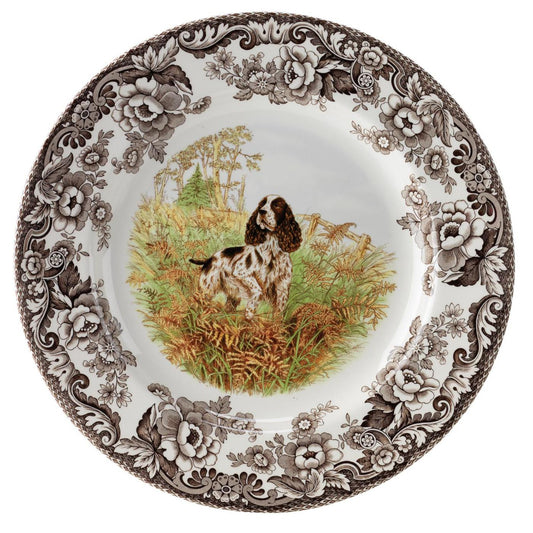 Spode Woodland Dinner Plate 10.5 Inch, English Springer Spaniel