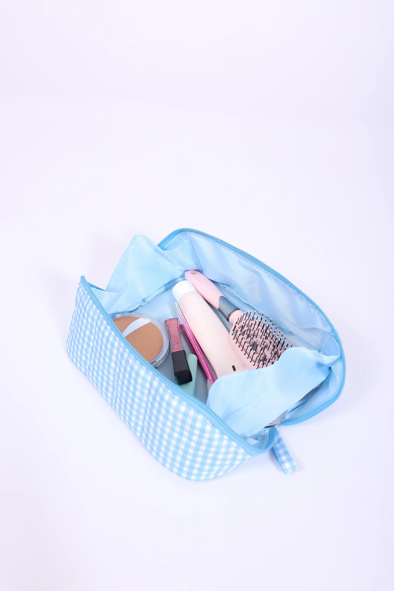 Top It Off Gingham Glam Bag - Light Blue