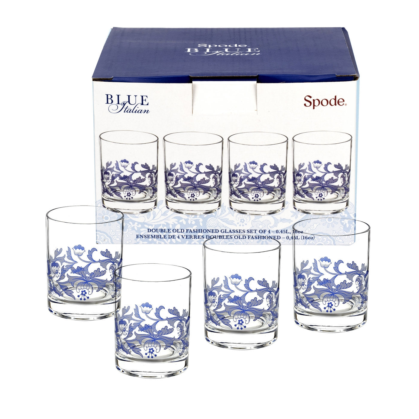 Spode Blue Italian Double Old Fashioned Glass