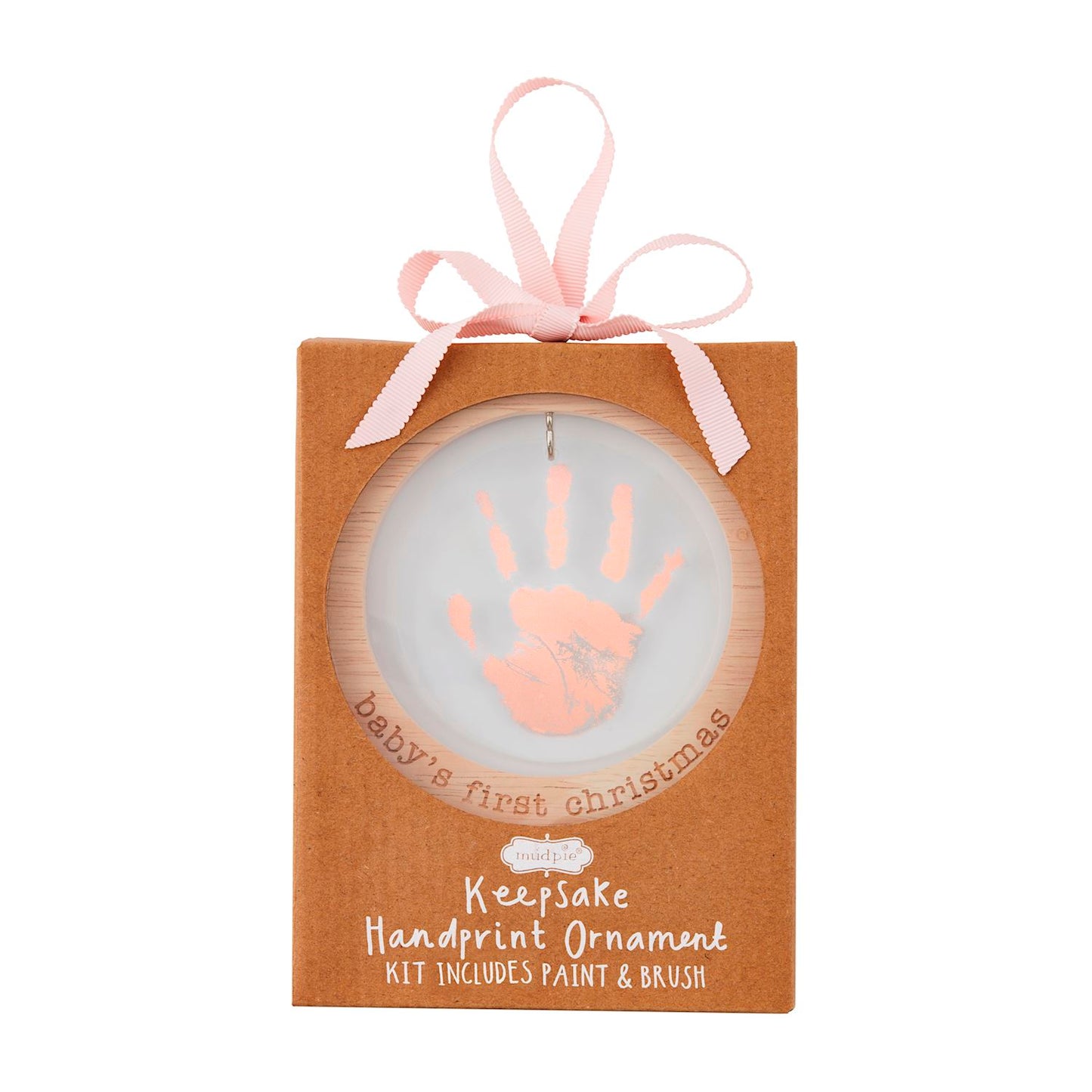 The Porch Mud Pie Pink Handprint Ornament