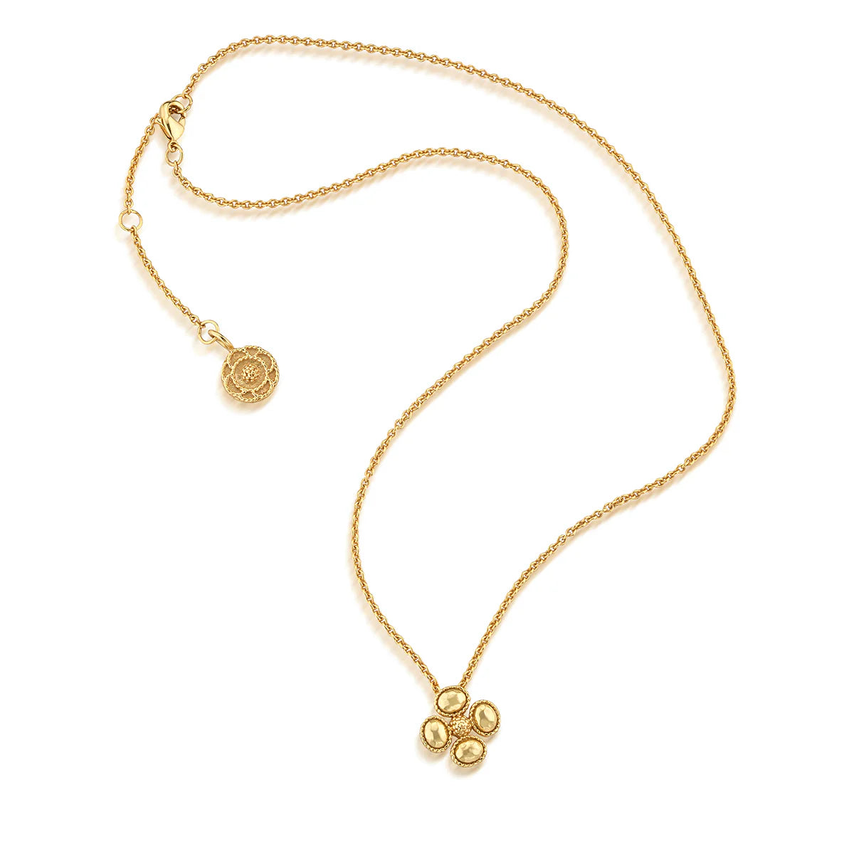 Capucine De Wulf Berry Clover Station Necklace, 16"+2"- Gold