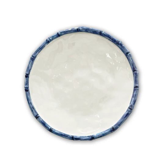 Beatriz Ball VIDA Bamboo 9" Salad Plate Set of 4 (White and Blue)