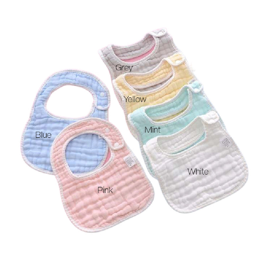 The Porch Zsa Zsa Lolli Blue with White Trim Muslin Baby Bib