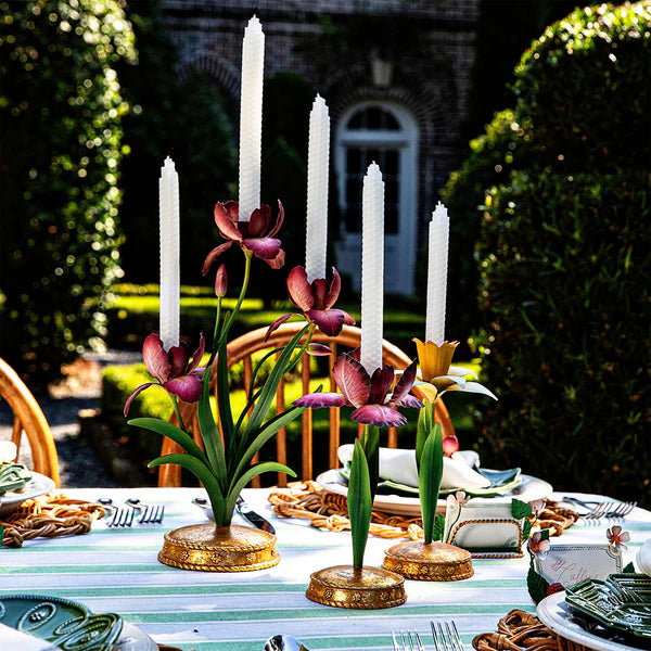 Meadow Walk Iris 14" Centerpiece Candelabra - Pink