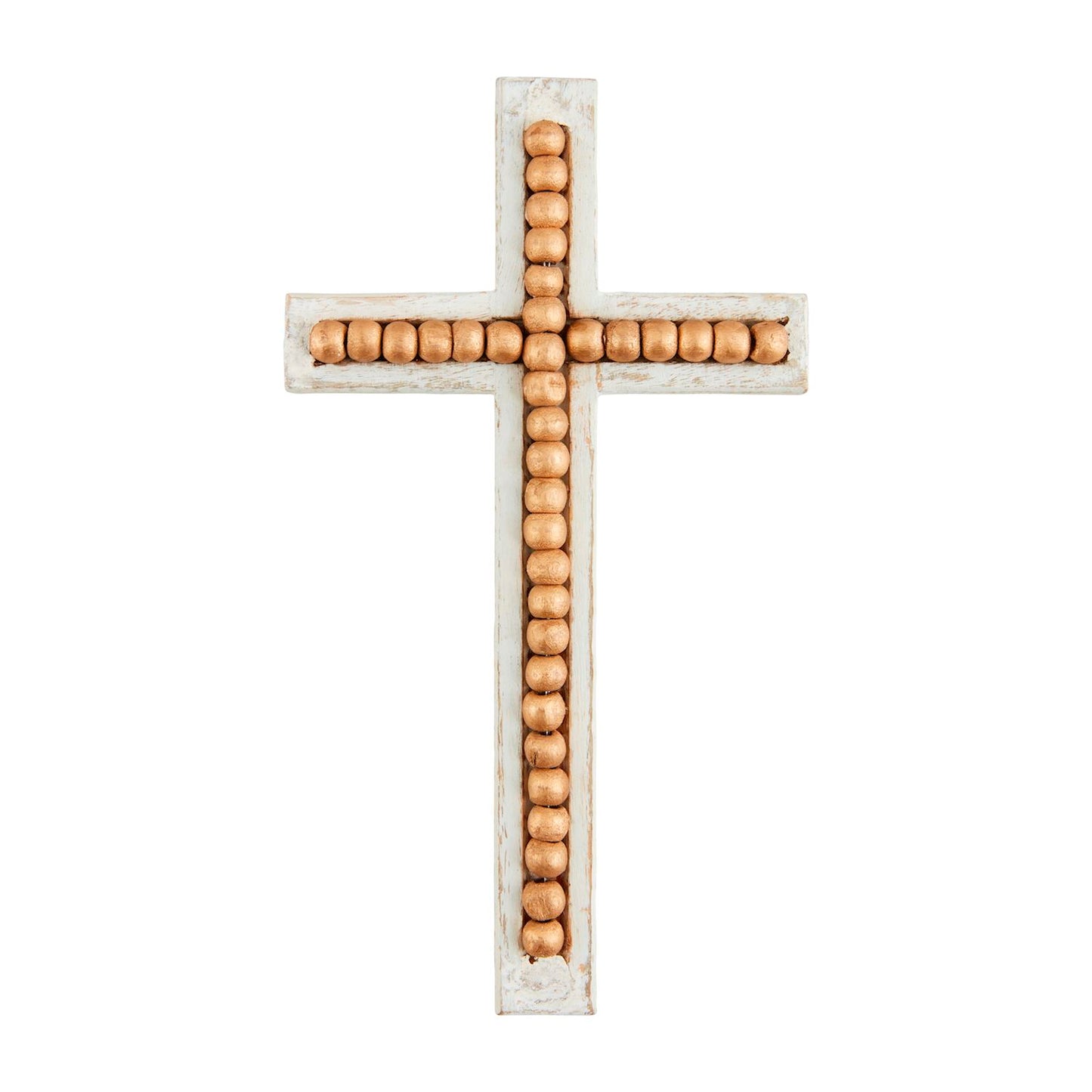 The Porch Mud Pie Large Gold Bead Cross