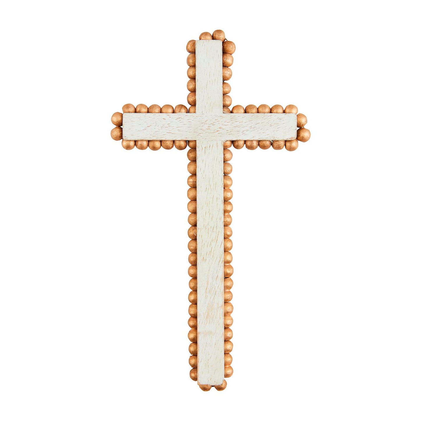 The Porch Mud Pie Medium Gold Bead Cross