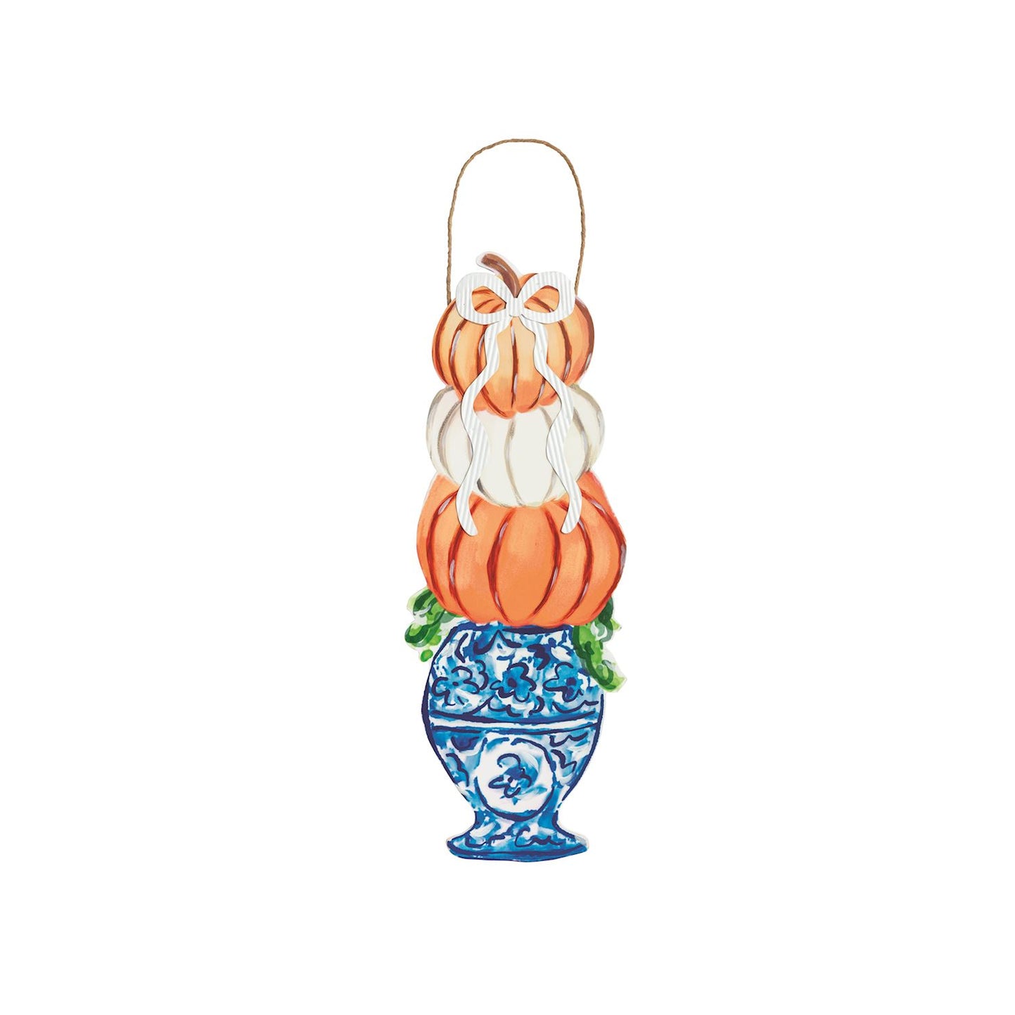 The Porch Mud Pie Pumpkin Topiary Doorhanger