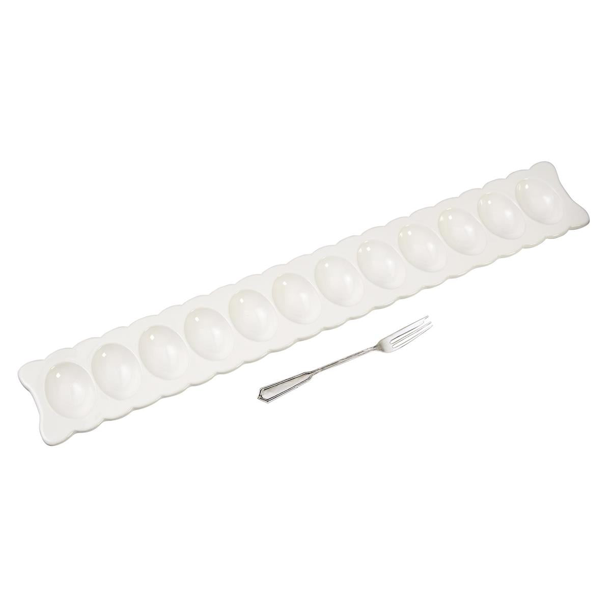 The Porch Mud Pie Deviled Egg Tray and Fork Set