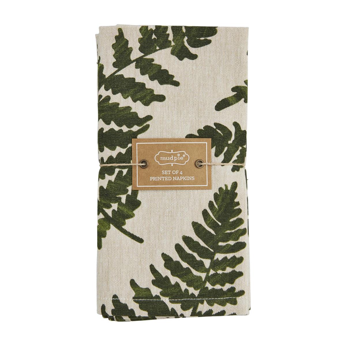 The Porch Mud Pie Green Leaf Napkins