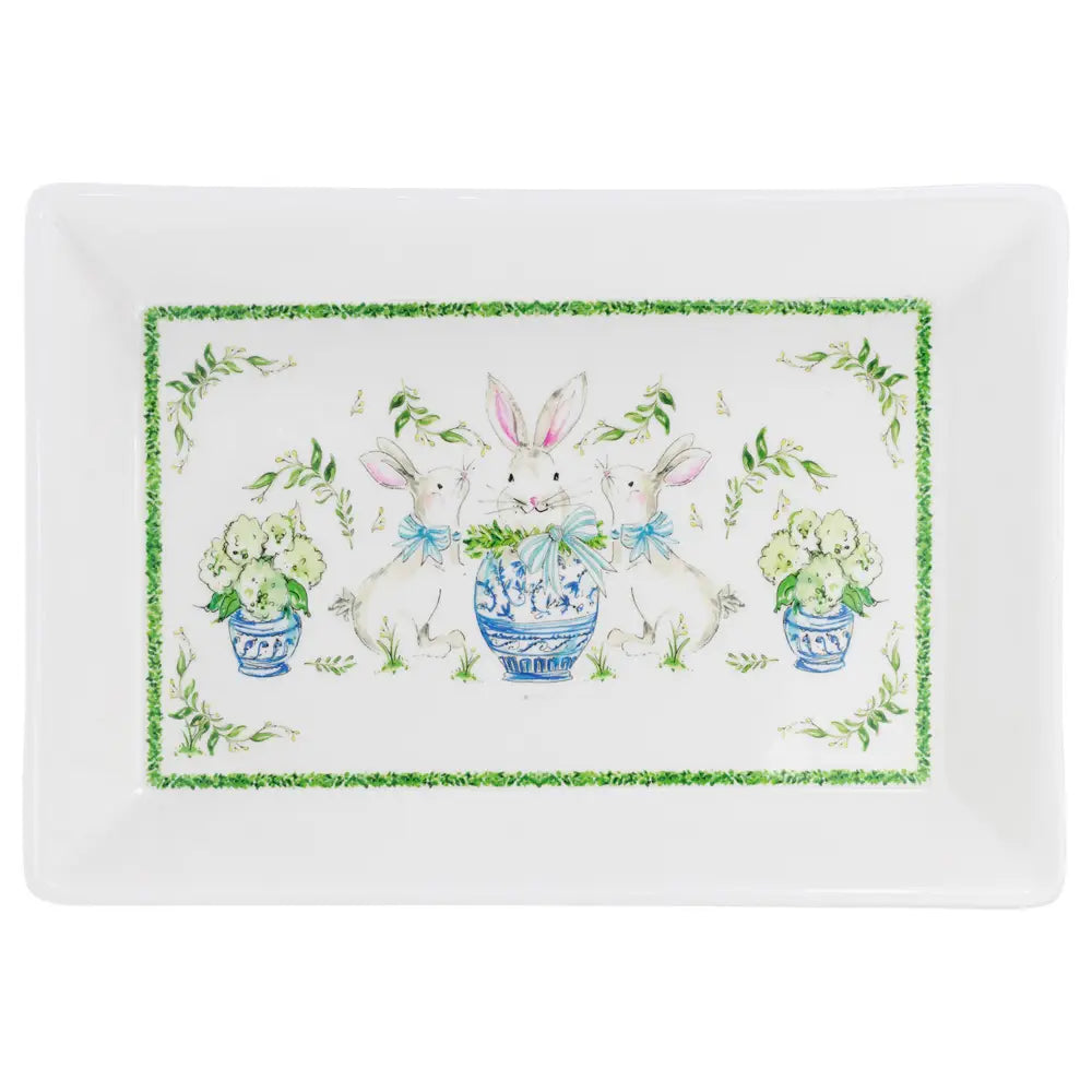 The Porch Boston International Boxwood Bunny Serving Platter
