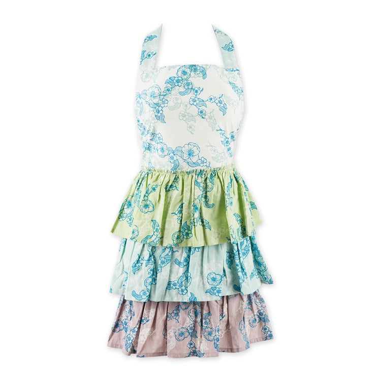The Porch Design Imports Sweet Floral Ruffle Apron