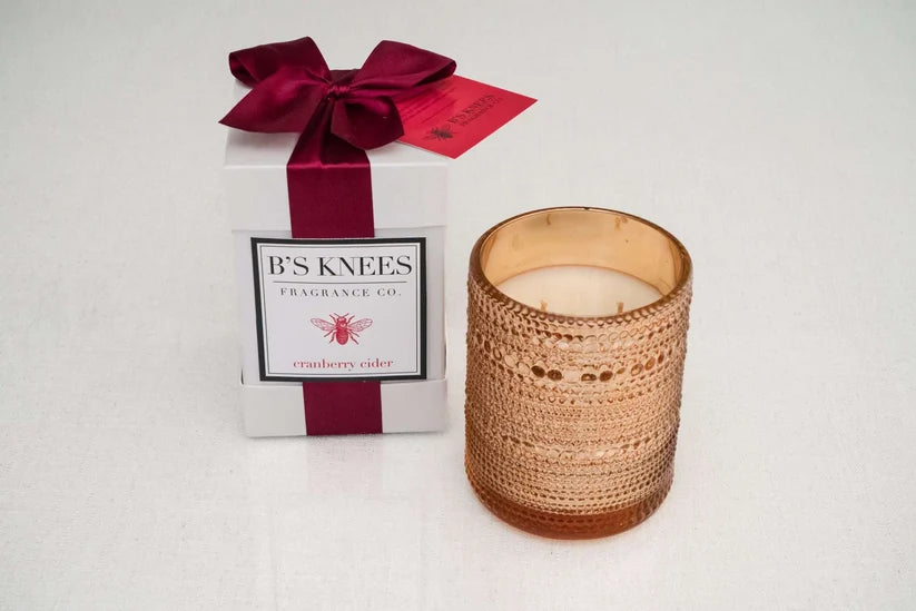 B's Knees Cranberry Cider Gold Bead 2-Wick Candle