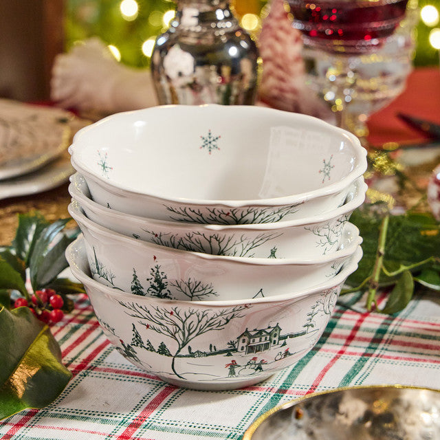 Juliska Country Estate Winter Frolic Cereal/Ice Cream Bowl- Evergreen