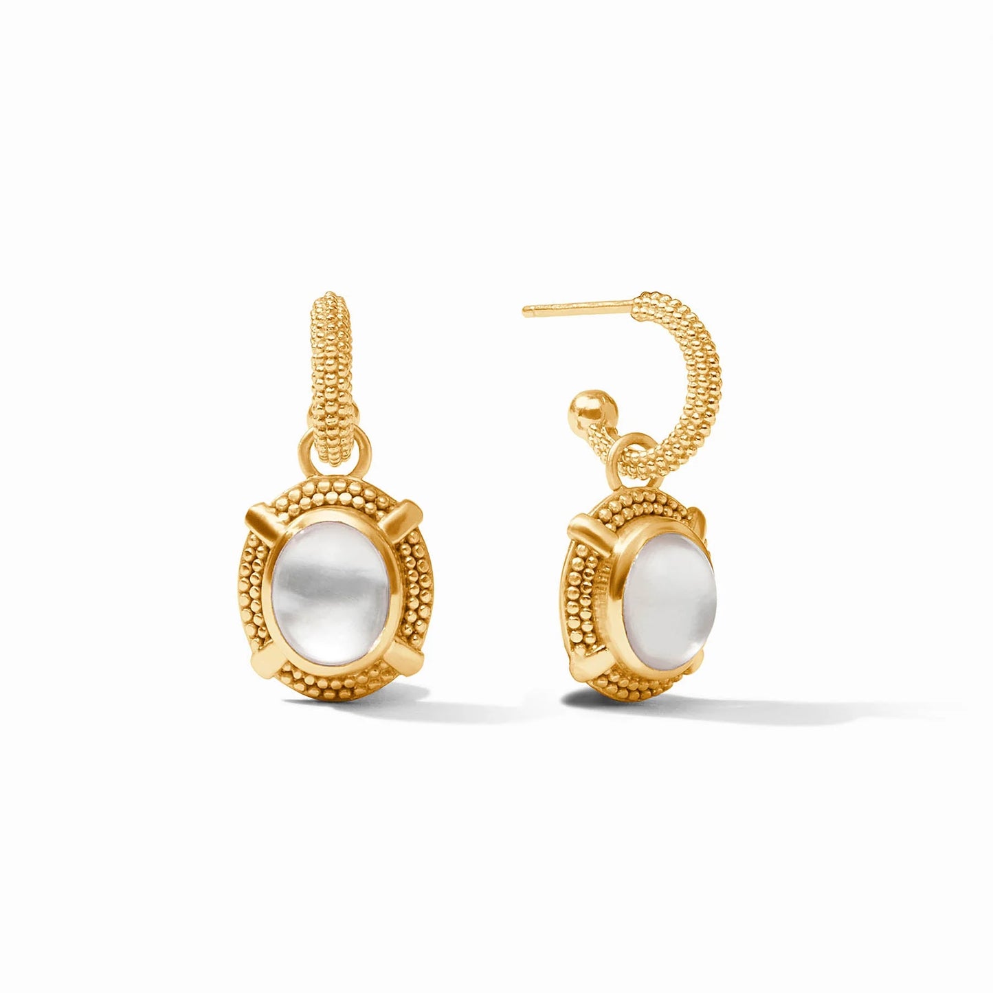 Julie Vos Cabochon Hoop & Charm Earring - Gold - Iridescent