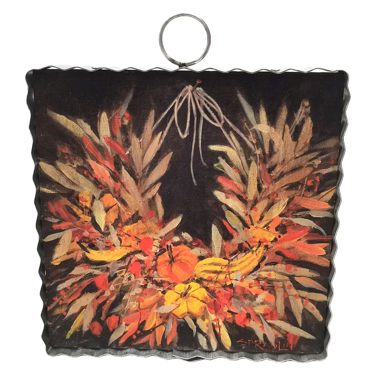 The Porch Round Top Mini Art Fall Laurel Wreath
