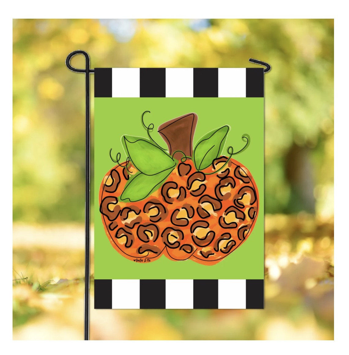 The Porch Cheetah Pumpkin Garden Flag