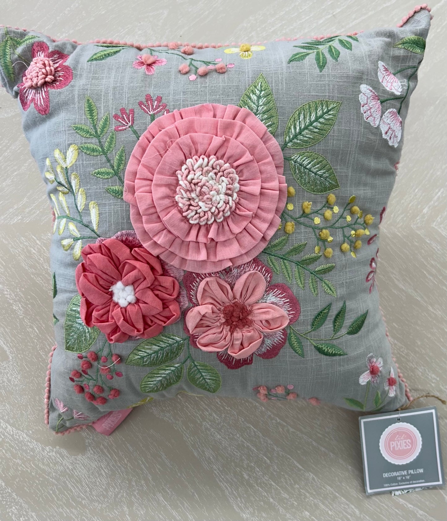 The Porch Pink Floral Pillow
