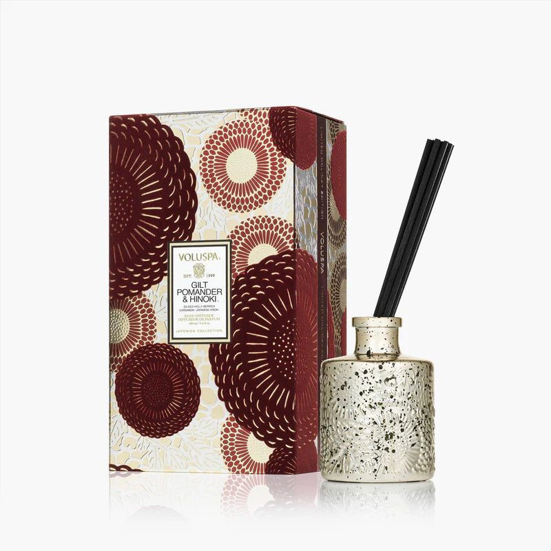 Voluspa Gilt Pomander & Hinoki Reed Diffuser