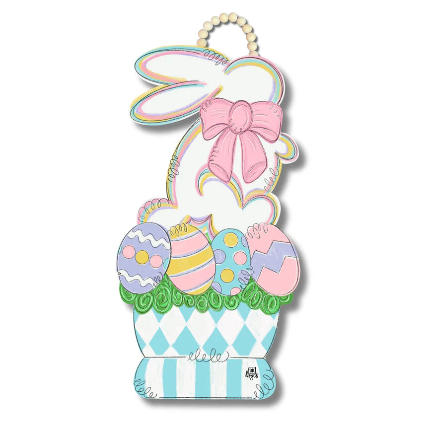 DK Designs Bunny Topiary Door Hanger