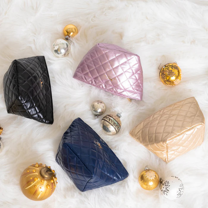 Scout Navy Quilted Crown Jewels Makeup Bag