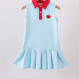 The Porch Bow Collar Apple Embroidery Dress