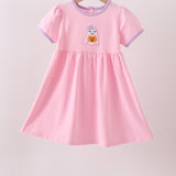 The Porch Pink Ghost Pumpkin Embroidery Dress