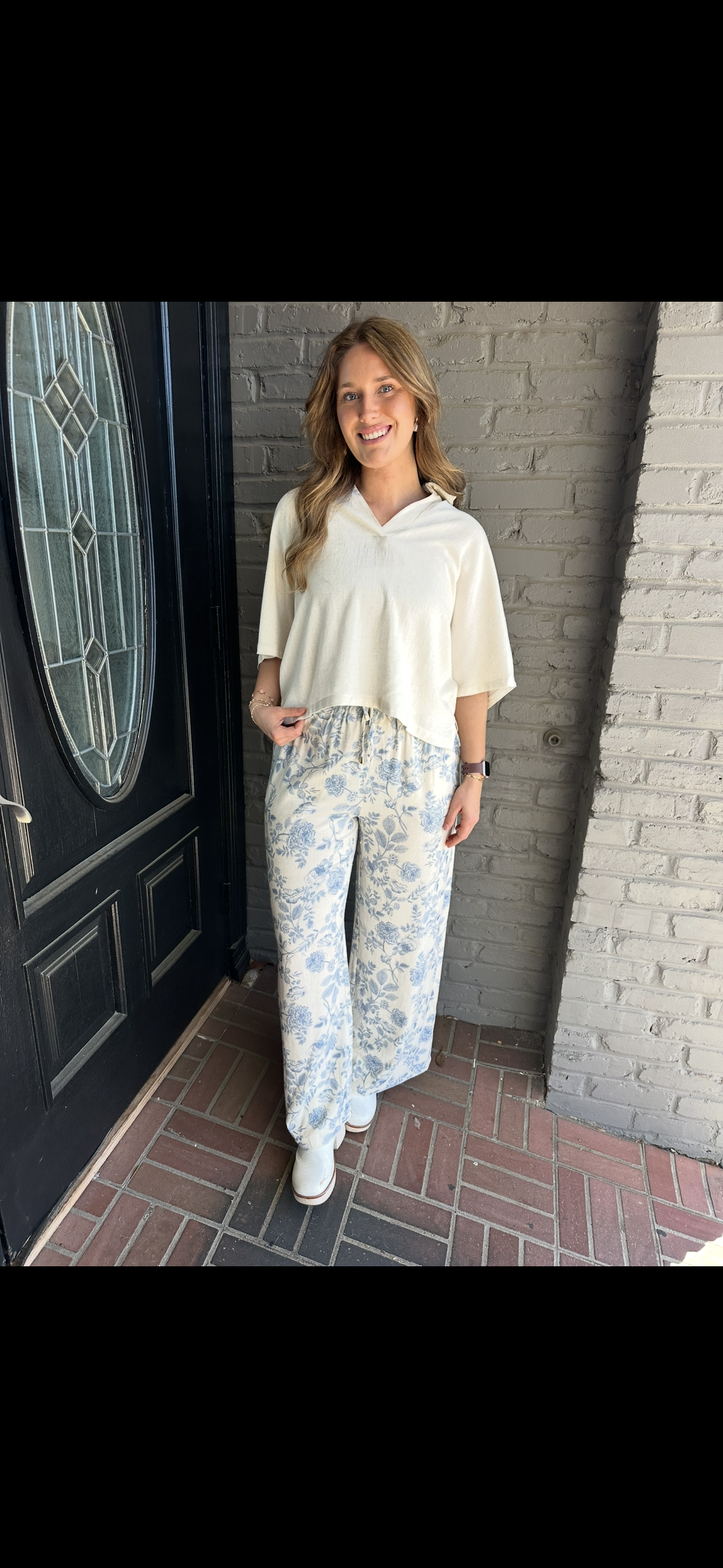 Natural Short Sleeve Top