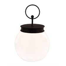 The Porch Round Top Bubble Jar with Finial Lid