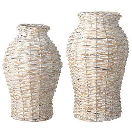 The Porch Mud Pie Woven Wicker Vase