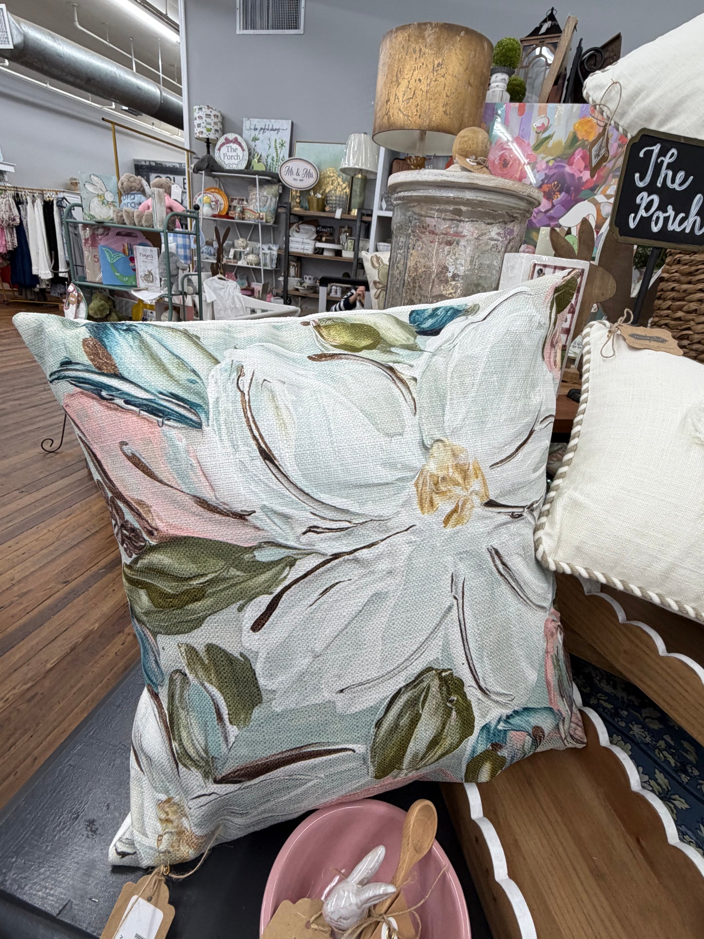 The Porch Southern Cotton Mill Magnolia Pillow