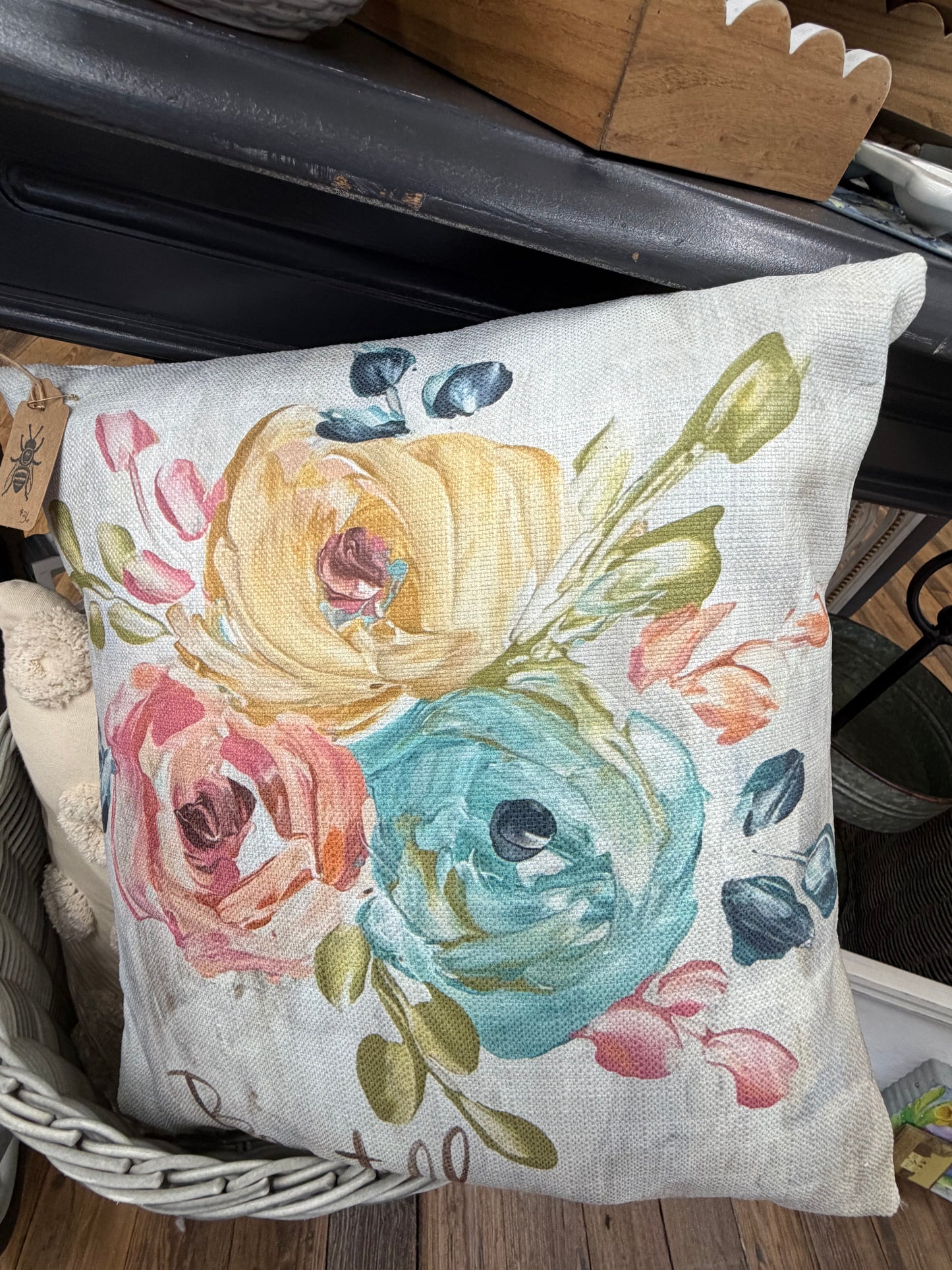 The Porch Southern Cotton Mill Floral Pillow