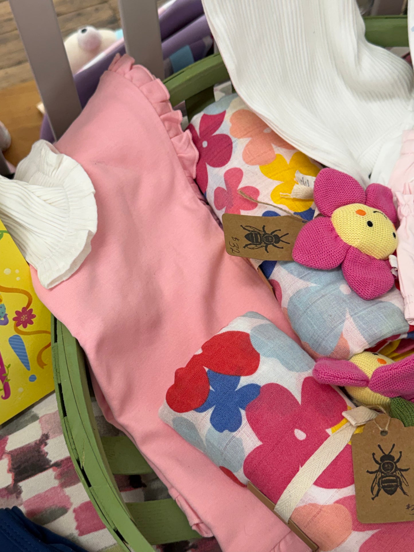 The Porch Pink Ruffled Baby Blanket