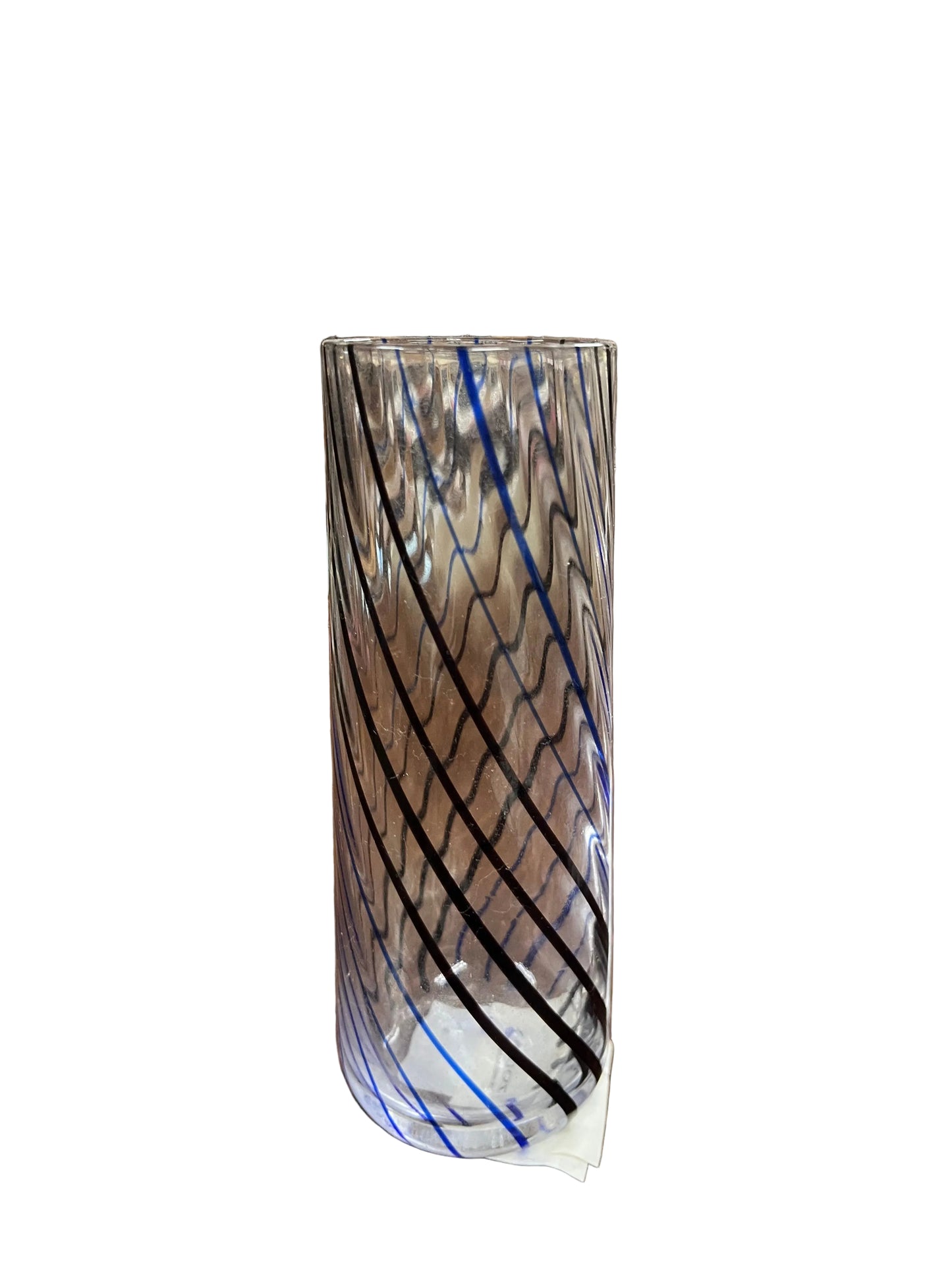 Zodax Blue Stripped Champagne Flute Glass