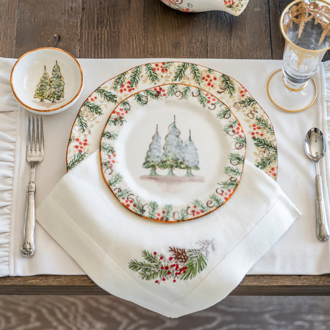 Arte Italica Natale Salad/Dessert Plate
