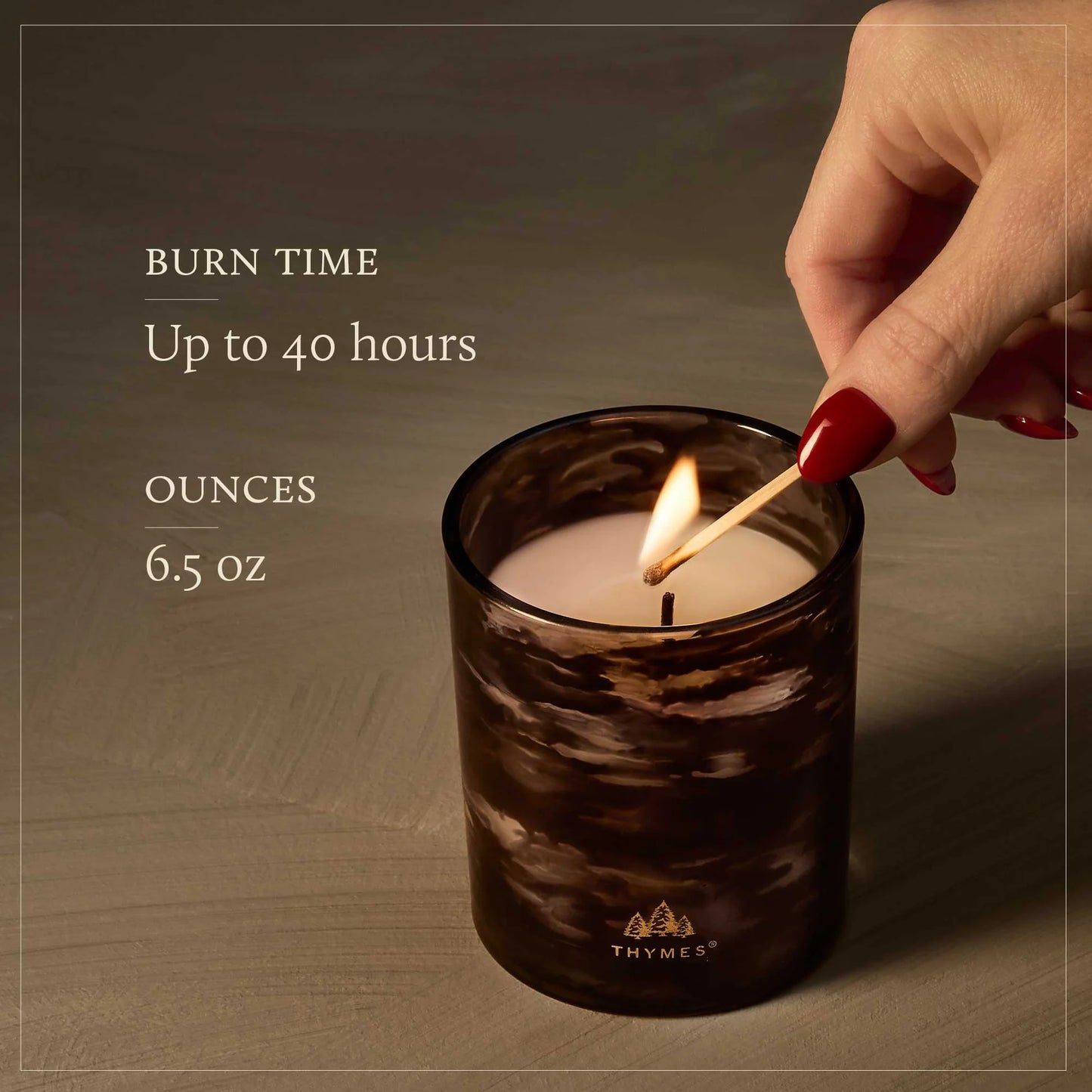 Thymes Noir Woods 6.5 oz Boxed Candle