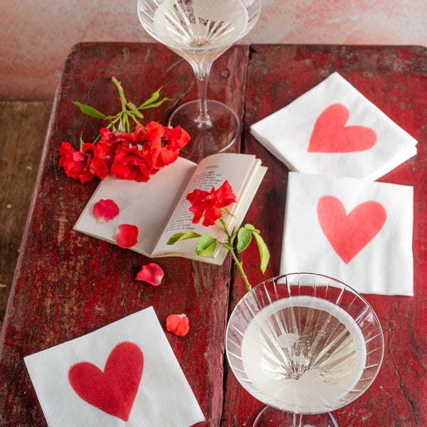 Vietri Papersoft Napkins Hearts Cocktail Napkins (Pack of 20)