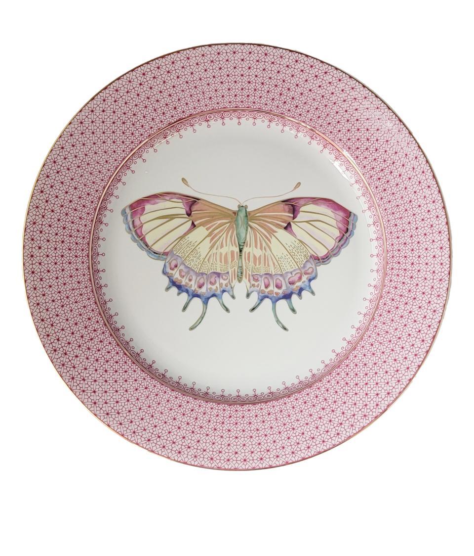 Mottahedeh Golden Teardrop Butterfly Dessert Plate