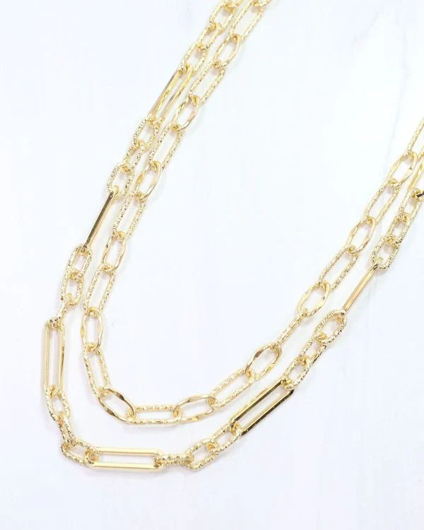 Caroline Hill Lindstrom Textured Link Necklace