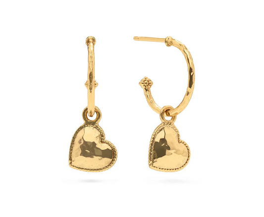Capucine De Wulf Love Hoop Earrings with Heart Charm - Gold