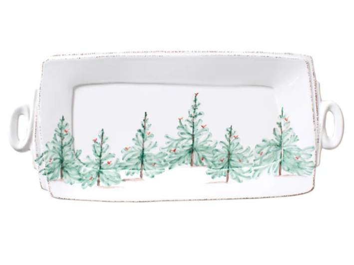 Lastra Holiday Handled Rectangular Platter