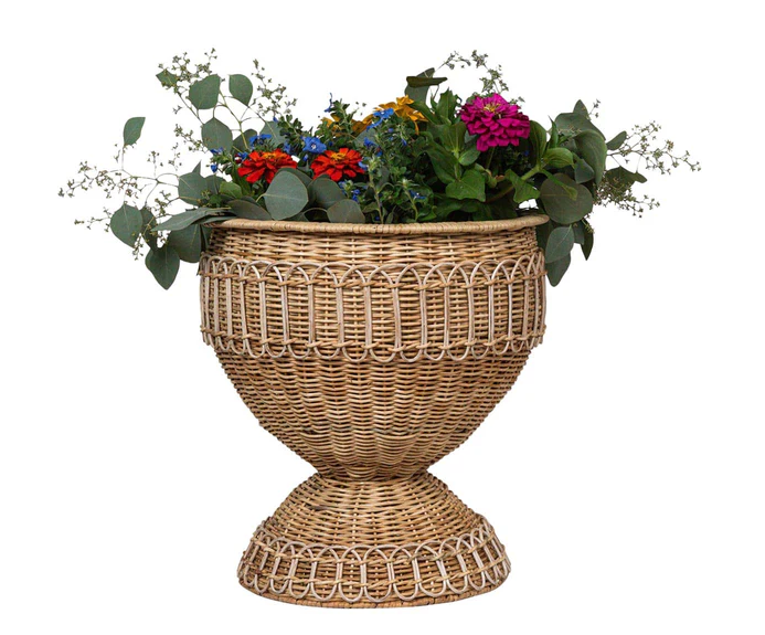 Juliska Provence Rattan Medium Urn-Whitewash