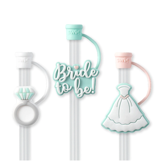 Swig Bride to Be Straw Topper Set