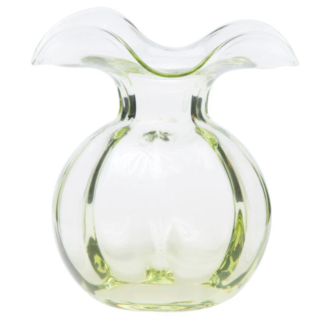 Vietri Hibiscus Glass Green Medium Fluted Vase
