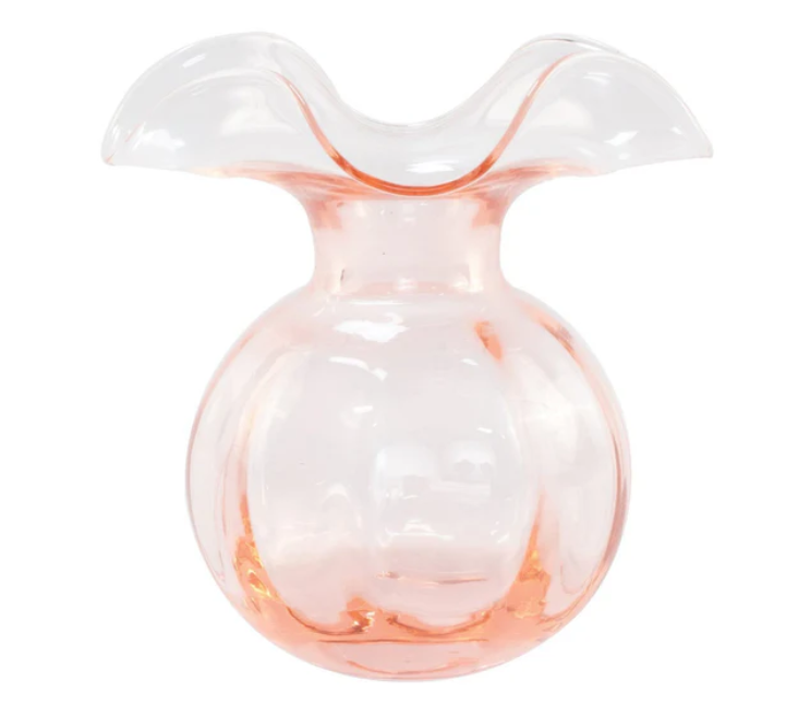 Hibiscus Glass Pink Medium Fluted Vase