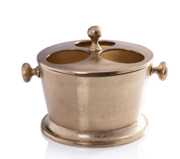 Zodax Raw Aluminum Three Bottle Wine Holder - Gold