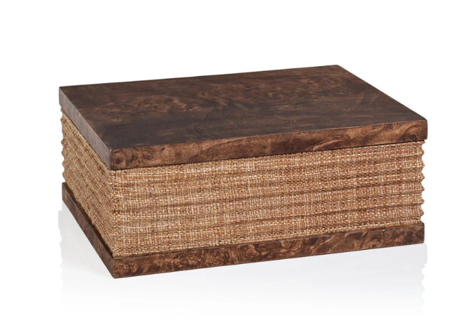 Zodax Rosso Burlwood & Raffia 9x7x4